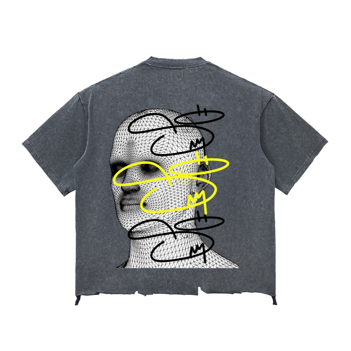 SIKES OFF Snow Wash Raw-Hem Boxy T-shirt