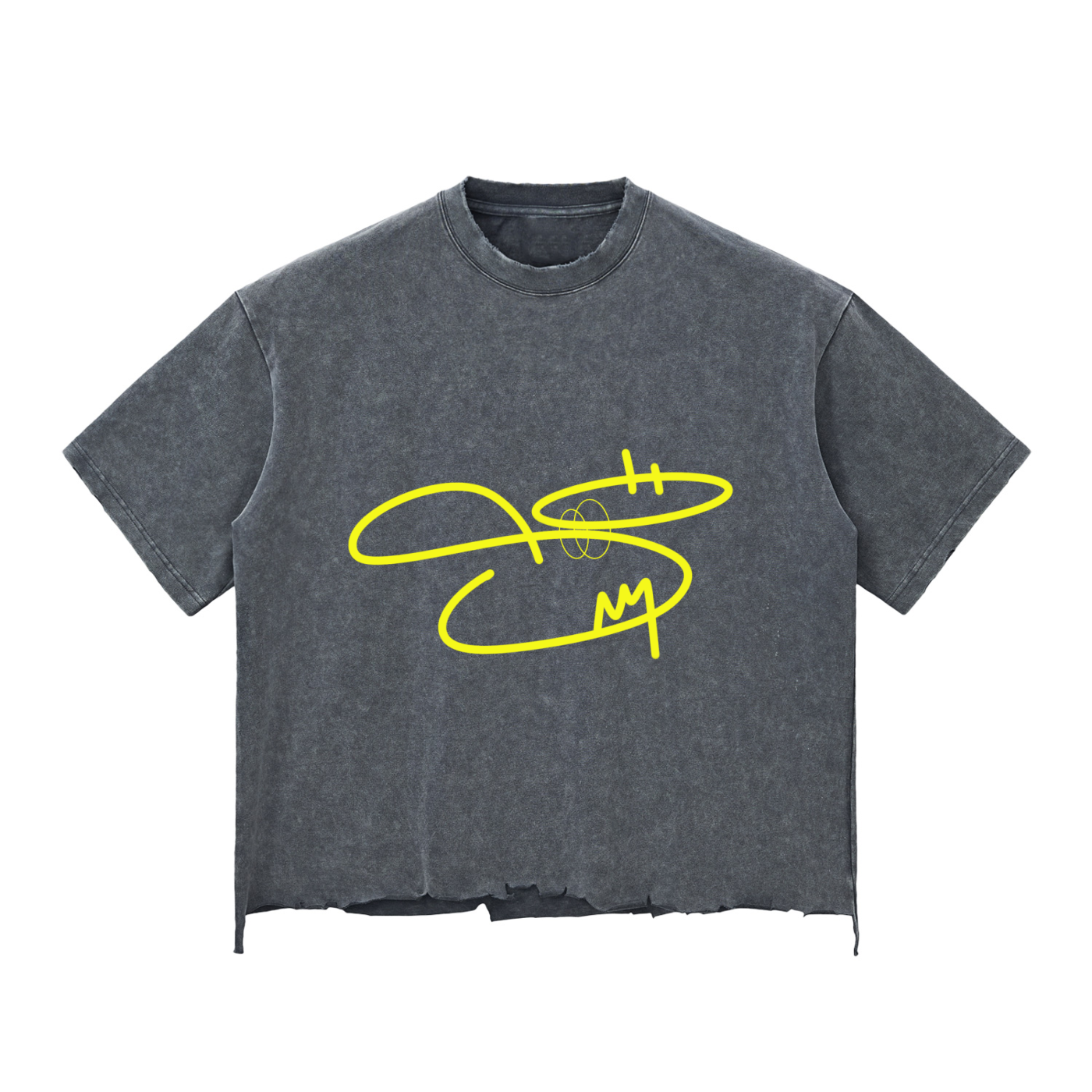 SIKES OFF  Snow Wash Raw-Hem Boxy T-shirt